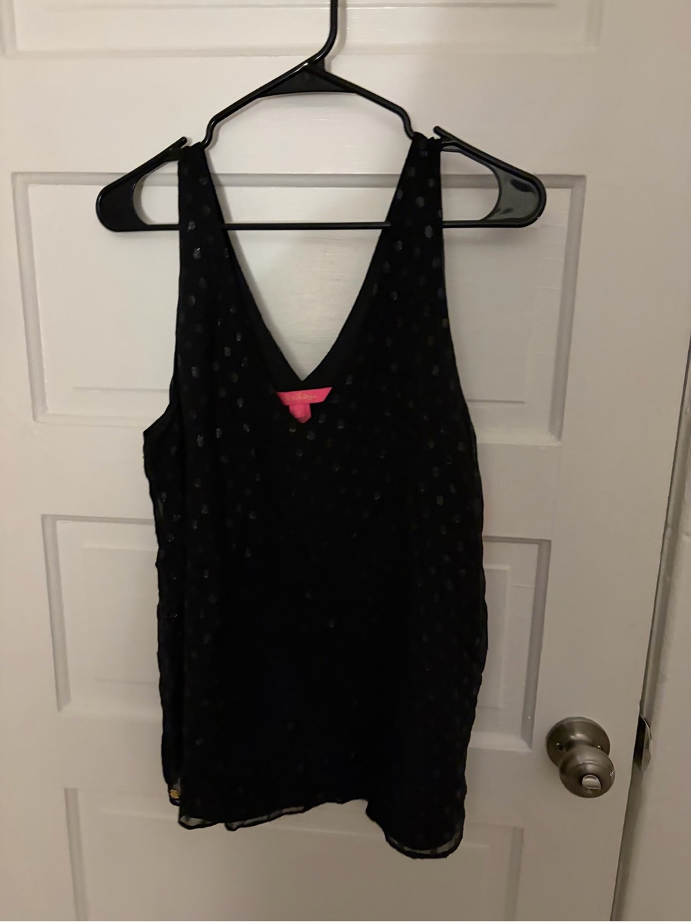 Lilly Pulitzer Black Polka Dot V-Neck Camisole